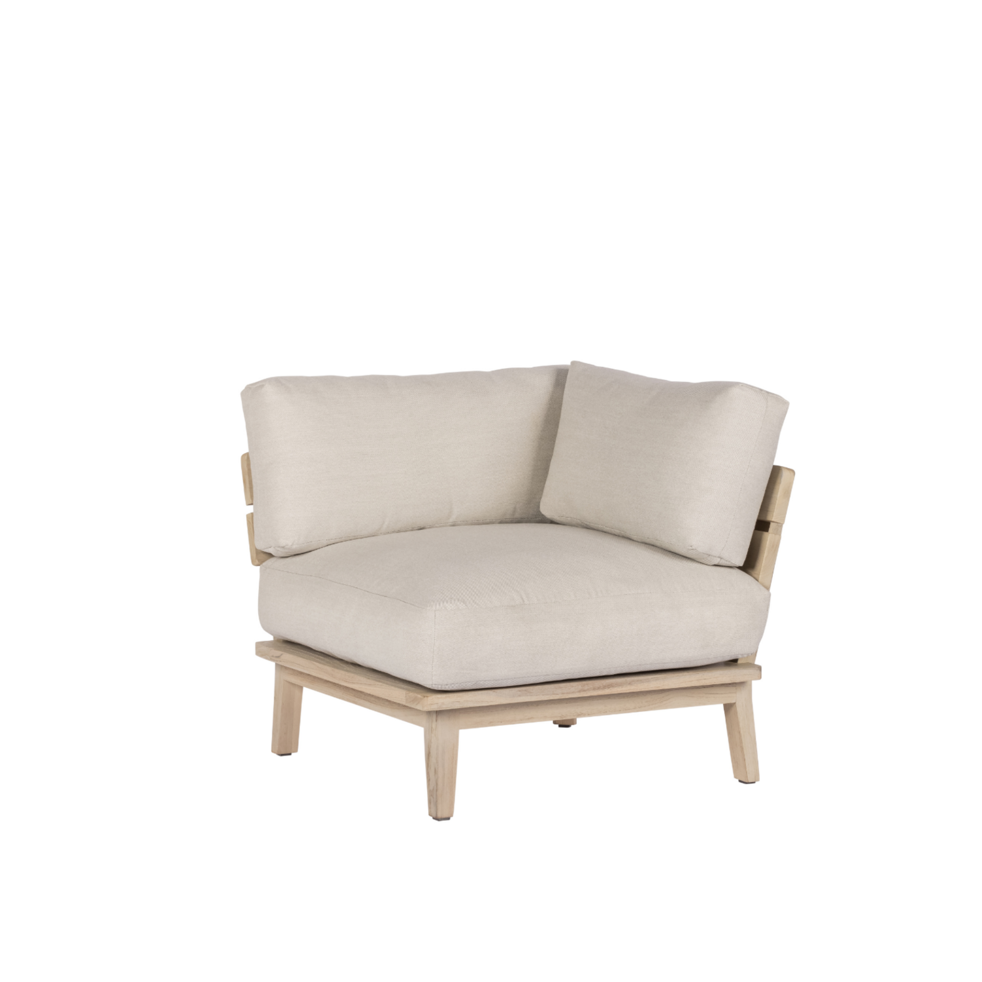 Rider hoek module aged teak finish incl. AW kussens light gr